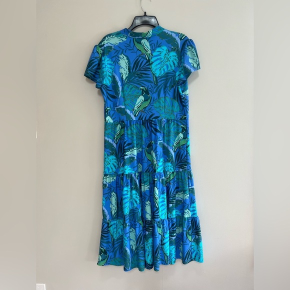 Jude Connally Jude Cloth Libby Tiered Dress in Paradise Parrot Print, size M - Picture 2 of 7